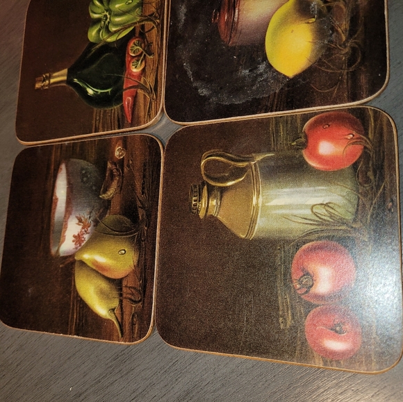 Pimpernel Coasters Cork Back Square Fruit Rustic Kitchen - Picture 4 of 9